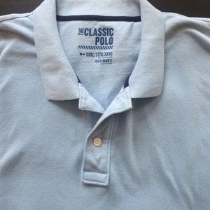 🍁Mens 3x tall blue polo shirt