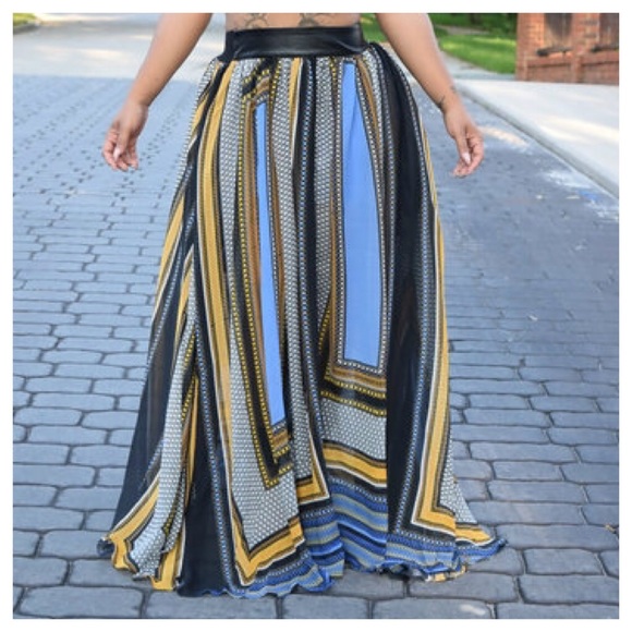 Pattern Print Modern Maxi Skirt