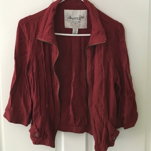 Maroon zip up American Rag blazer/jacket
