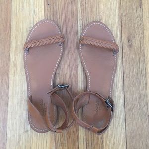 Brown Leather Braided Madewell 'Sightseer' Sandal