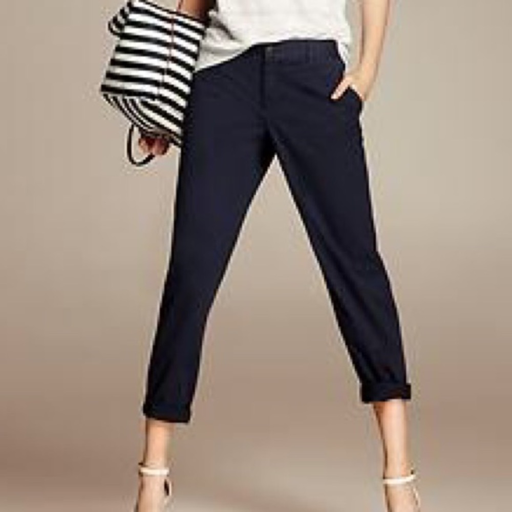 Navy Banana Republic city chino pants