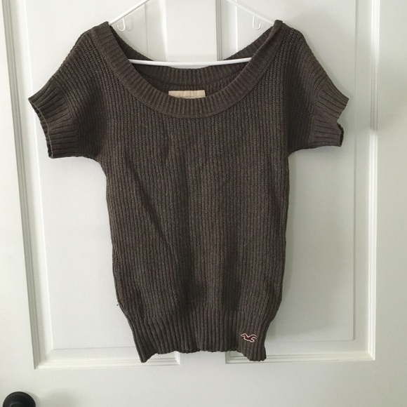 Brown wide neck sweater