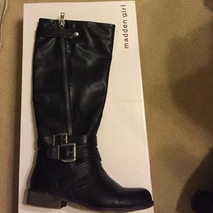 8.5 all black madden girl riding boots