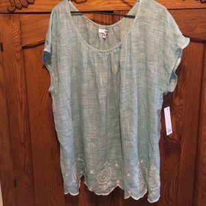 Woven peasant blouse