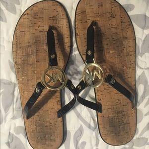 Michael Kors black and gold sandals
