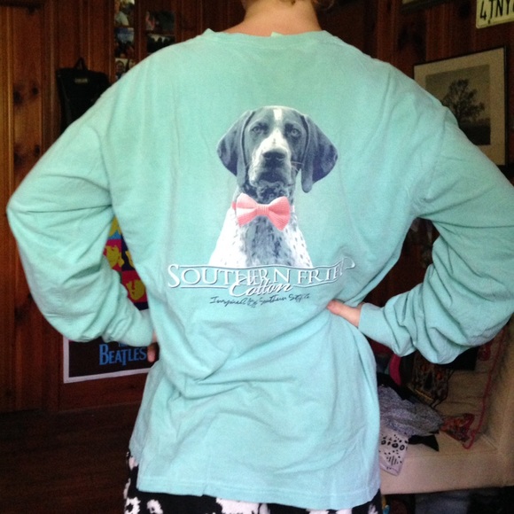 teal Southern Fried Cotton long sleeve tee