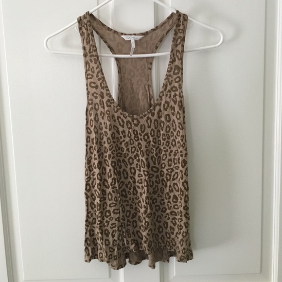 Cute cheetah print razer back tank top