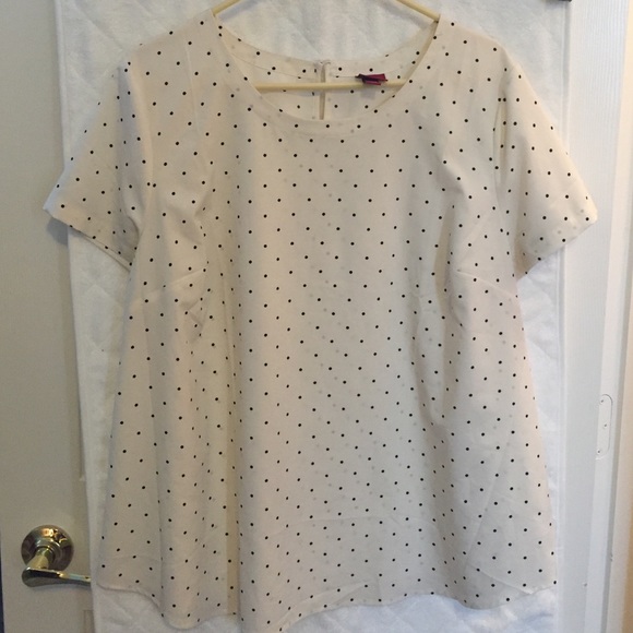 Merona Ivory Blouse w/ Black Polka Dots= Classic!