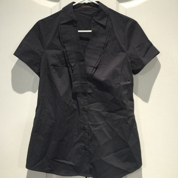 NWT gray blouse with pleating detail