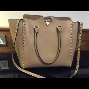 Valentino Rockstud double handle leather tote