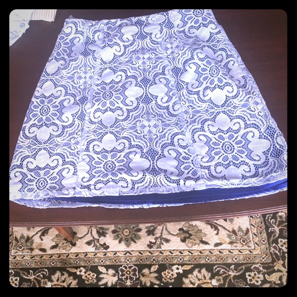 Blue lace skirt