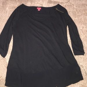 Black dressy shirt with zipper
