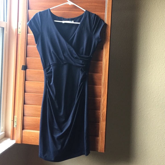 Susana Monaco navy stretchy dress with wrap chest