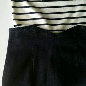 Black Denim Pencil Skirt