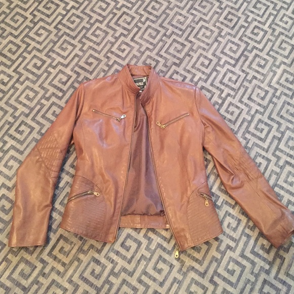 Authentic Italian brown leather jacket