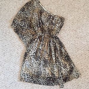 GB (Gianni Bino)XS Animal Print One Shoulder Dress