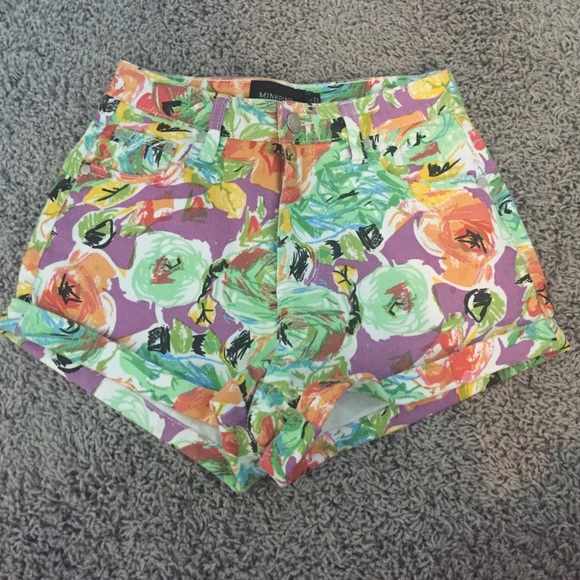 MINKPINK floral high waited short