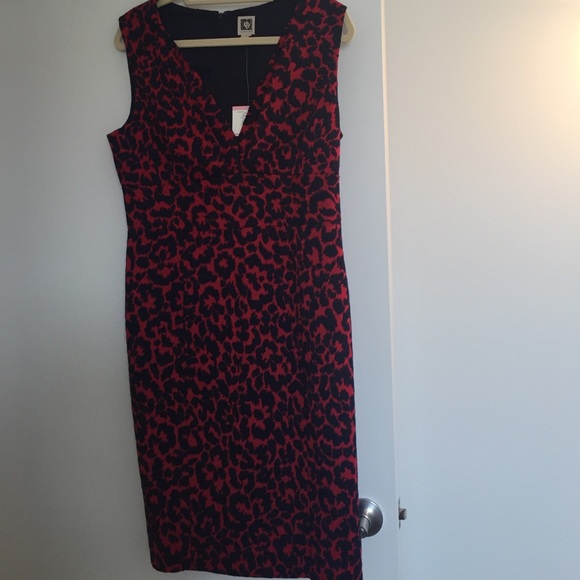 Red & Navy animal print dress