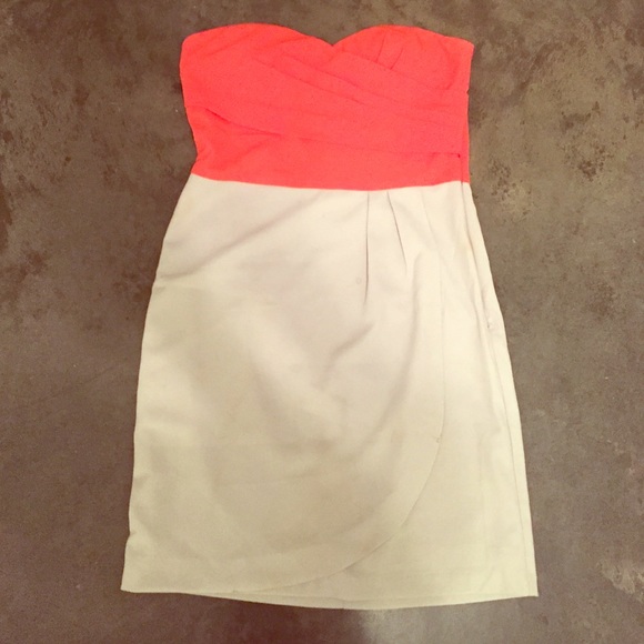 Coral/Grey party dress