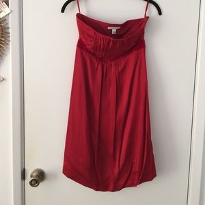 Banana republic red strapless silk dress