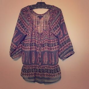 3/4 length sheer blouse