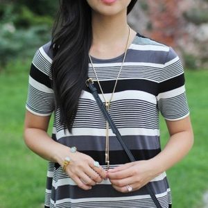 LOFT Dresses - Black and White T-Shirt Trapeze Dress LOFT Dresses - Black and White T-Shirt Trapeze Dress