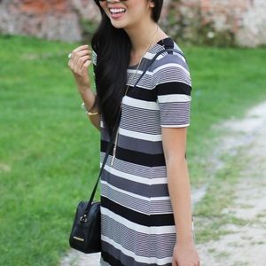 LOFT Dresses - Black and White T-Shirt Trapeze Dress LOFT Dresses - Black and White T-Shirt Trapeze Dress