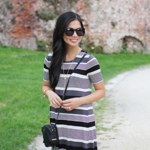 LOFT Dresses - Black and White T-Shirt Trapeze Dress LOFT Dresses - Black and White T-Shirt Trapeze Dress