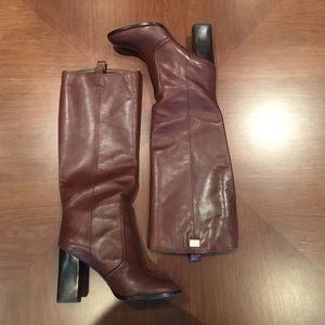 Tall brown pull on Diane Von Furstenberg boots