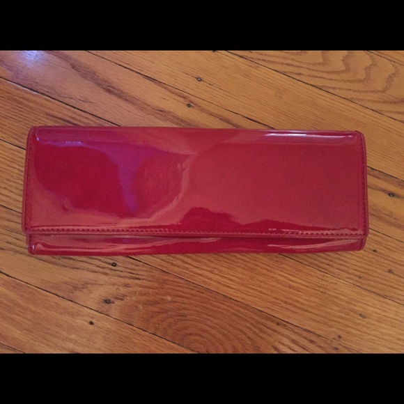 Aldo red patent leather clutch