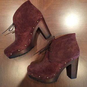Brown suede 1937 booties from Madewell