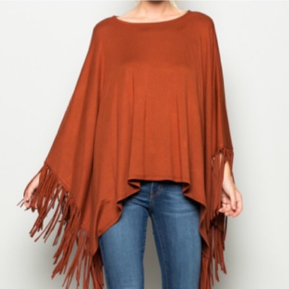 🎉🎉HP 10/9, 12/6🎉🎉New- Auburn Hanky Poncho Top - Picture 2 of 4
