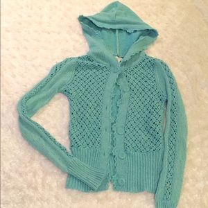Sleeping on Snow teal cardigan from Anthropologie