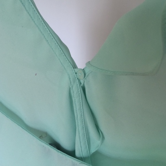 ASTR Aqua Halter Top with Faux Wrap & Ruffles - Picture 4 of 5