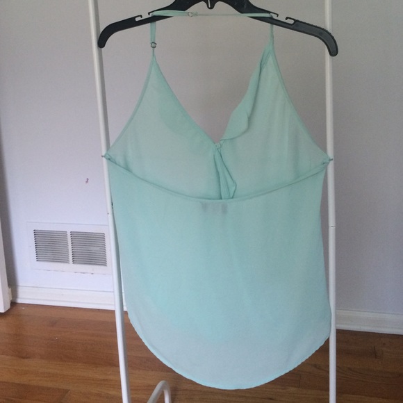 ASTR Aqua Halter Top with Faux Wrap & Ruffles - Picture 5 of 5