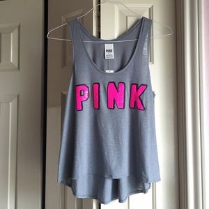 Hot Pink Sequin Gray Tank by VS PINK