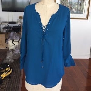 Lace up blouse