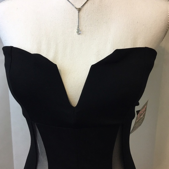 Dresses & Skirts - Strapless Black Dress with Sheer on the sides