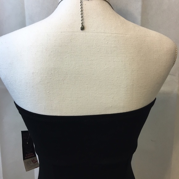 Strapless Black Dress with Sheer on the sides - Picture 4 of 4