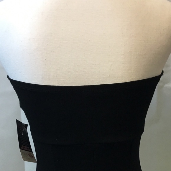 Strapless Black Dress with Sheer on the sides - Picture 3 of 4