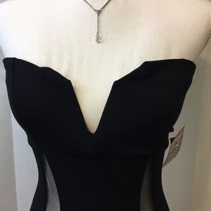 Strapless Black Dress with Sheer on the sides