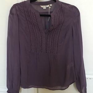 Sheer purple Boden shirt with camisole