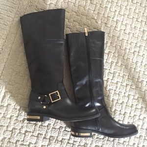 Black leather Vince Camuto boots NWOT