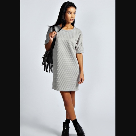 Grey Quilted Crew-Neck Shirt