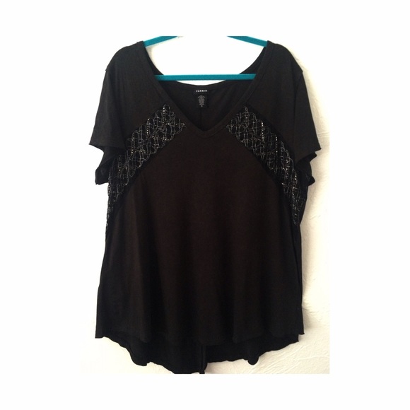 Lace/sheer panel top