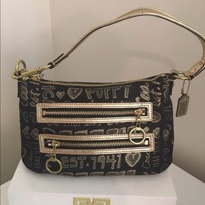 Black and gold purse