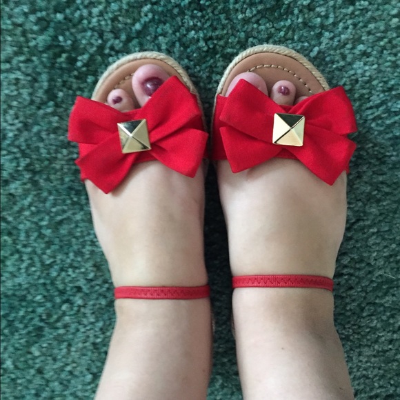 Kate spade red bow sandals