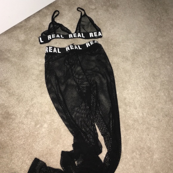 Two piece fishnet outfit brand new