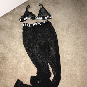 Two piece fishnet outfit brand new