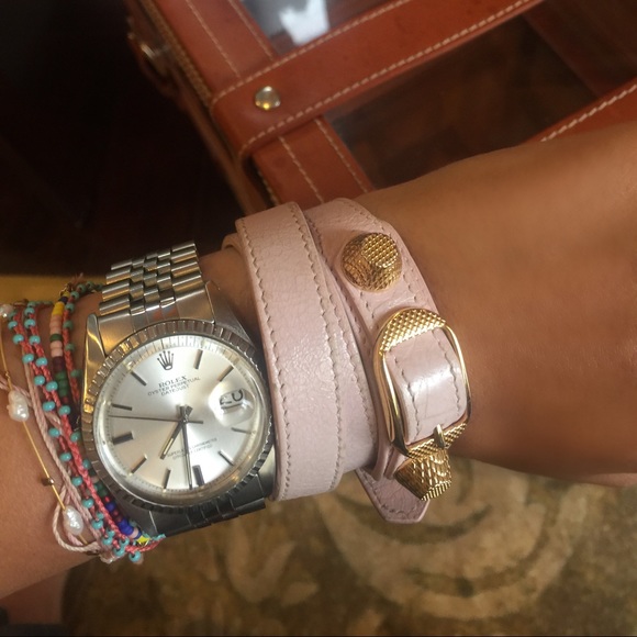 Balenciaga Leather wrap bracelet in pink - Picture 2 of 4